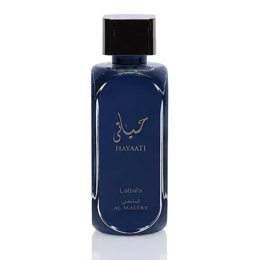 Hayaati Al Maleky 100ml Eau de Parfum by Lattafa fragrance packaging front view
