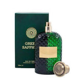 Green Sapphire 100ml Eau de Parfum by Fragrance World bottle and box