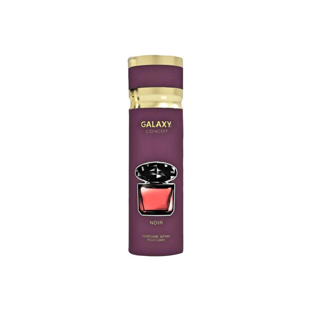 Galaxy Concept Noir Pour Femme 200ml Body Spray by Galaxy Concept body spray can and packaging