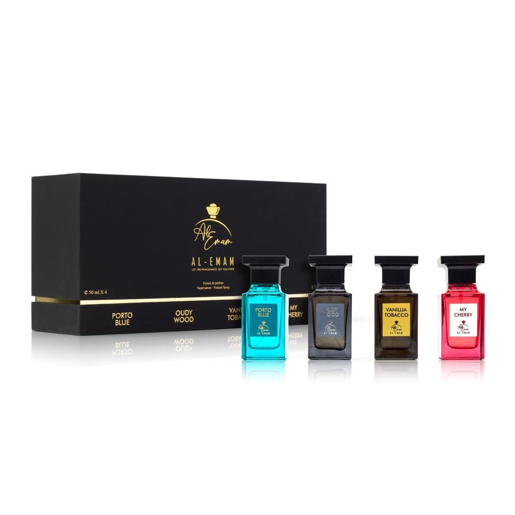 Al-Emam Black 4 Piece Gift Set by Al-Emam bottle and box