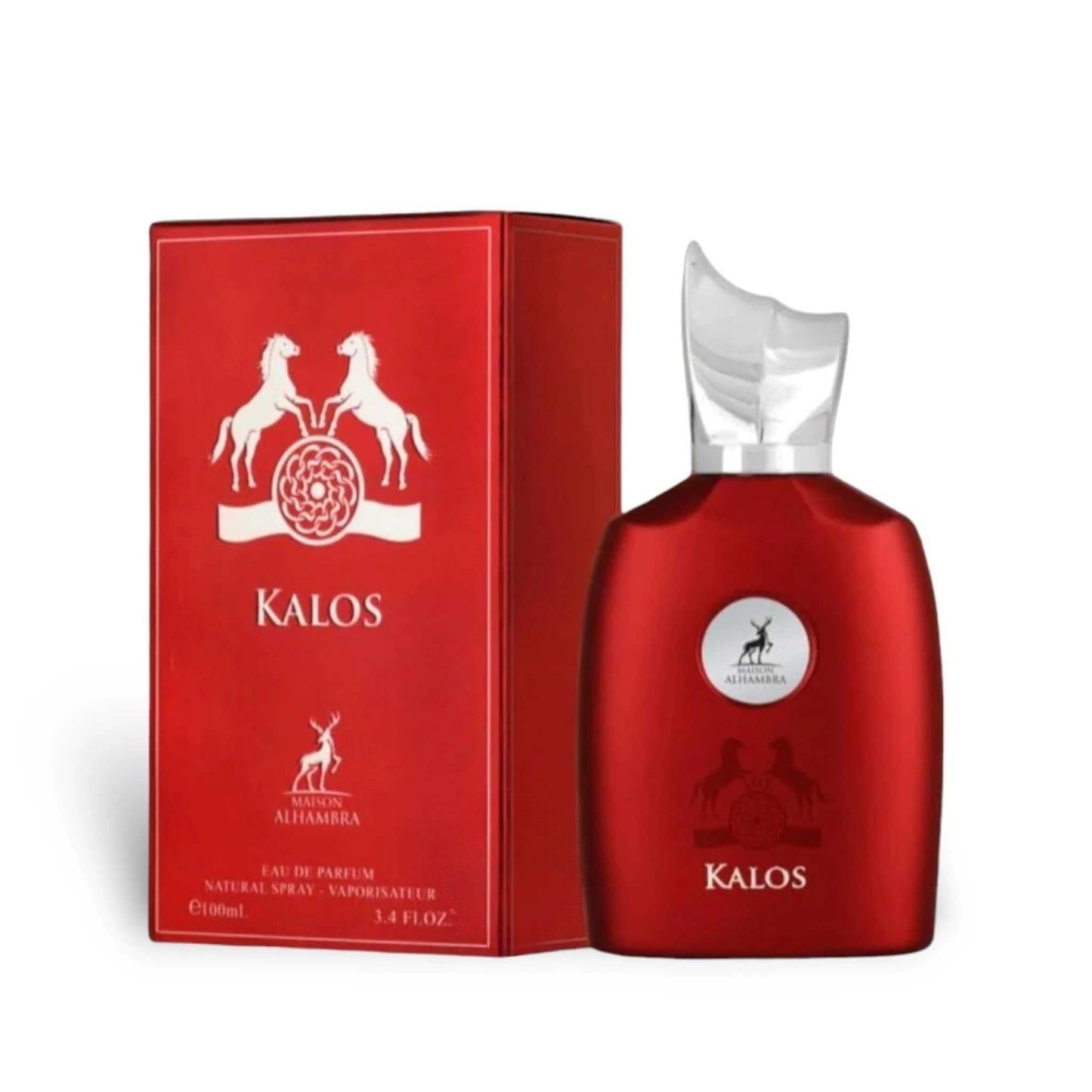 Kalos 100ml Eau de Parfum by Maison Alhambra bottle and box