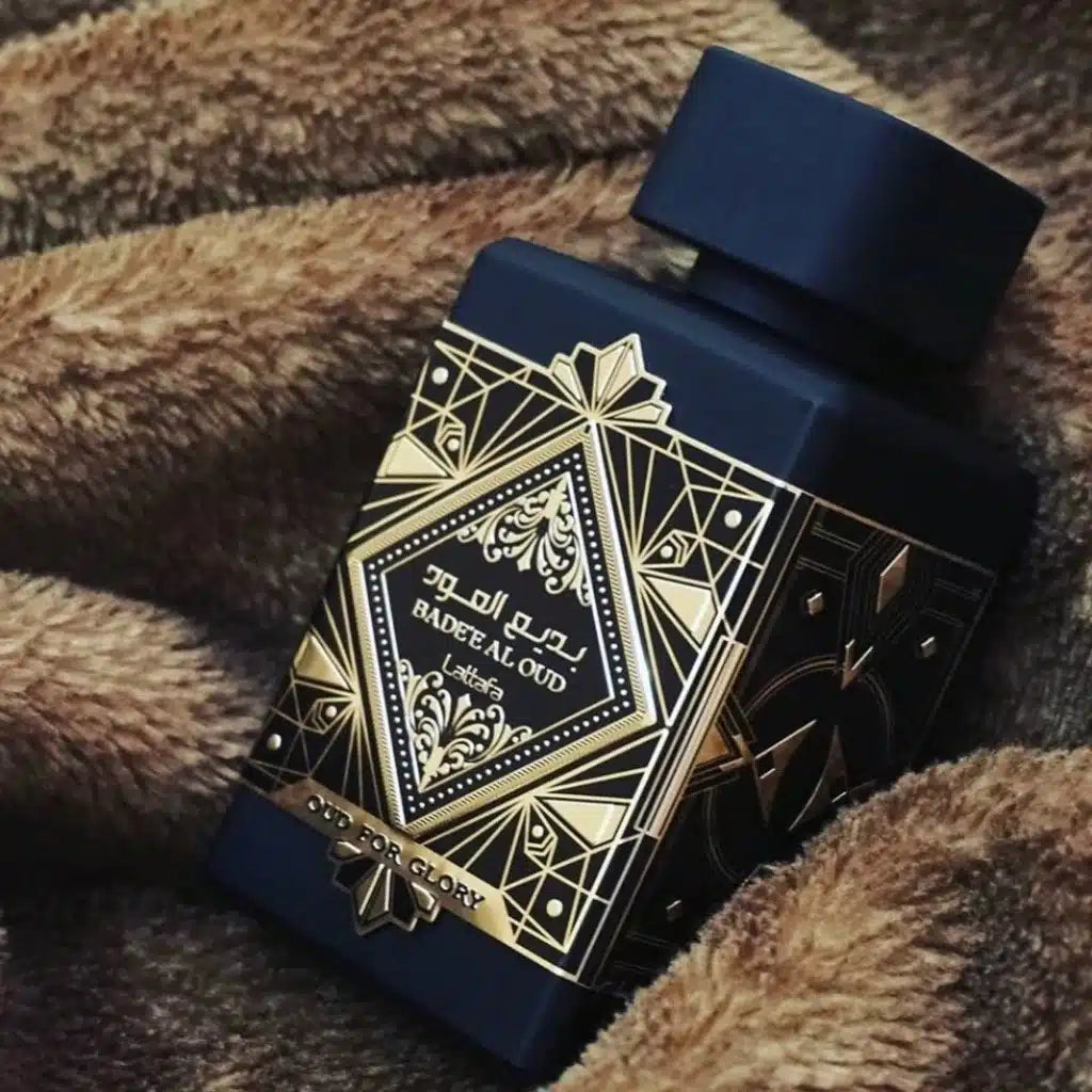 Bade'e Al Oud (Oud for Glory) 100ml Eau de Parfum by Lattafa fragrance packaging front view