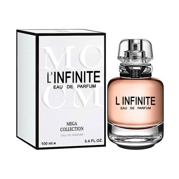 L'Infinite 100ml Eau de Parfum by Mega Collection bottle and box