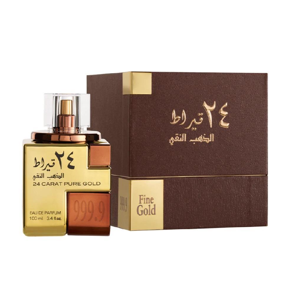 24 Carat Pure Gold 100ml Eau de Parfum by Lattafa bottle and box