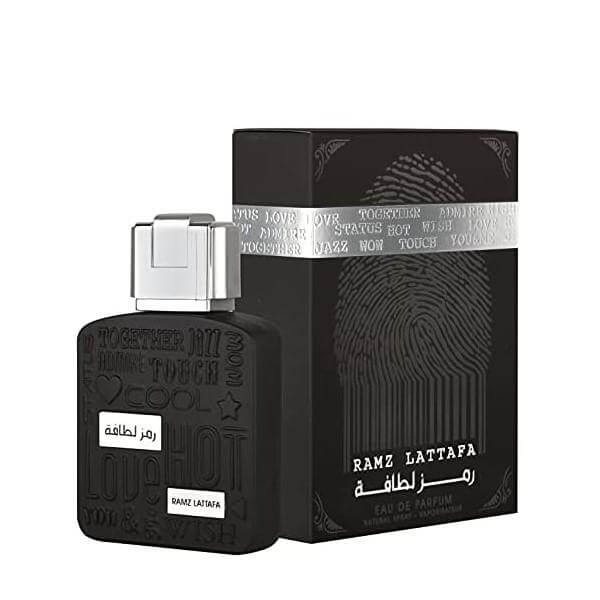 Ramz Lattafa Silver 100ml Eau de Parfum by Lattafa bottle and box