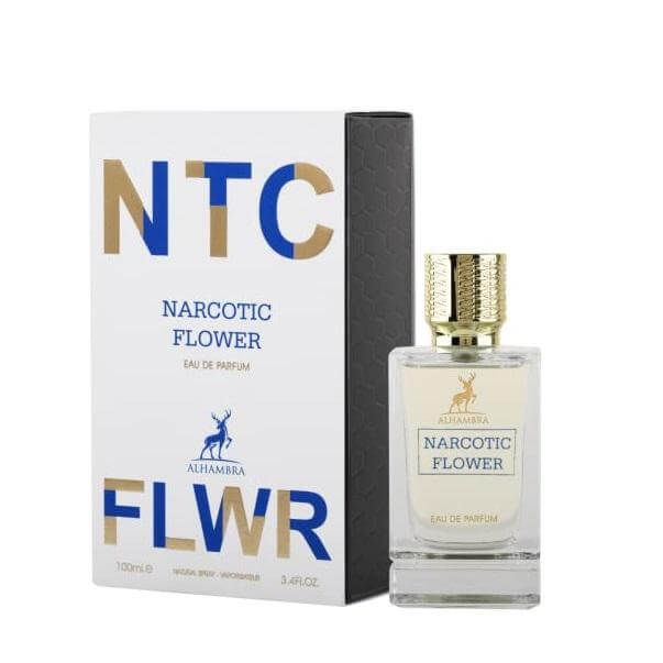 Narcotic Flower 100ml Eau de Parfum by Maison Alhambra bottle and box