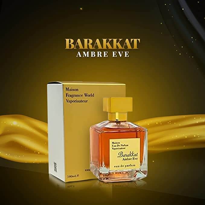 Barakkat Ambre Eve 100ml Eau de Parfum by Fragrance World perfume bottle close up