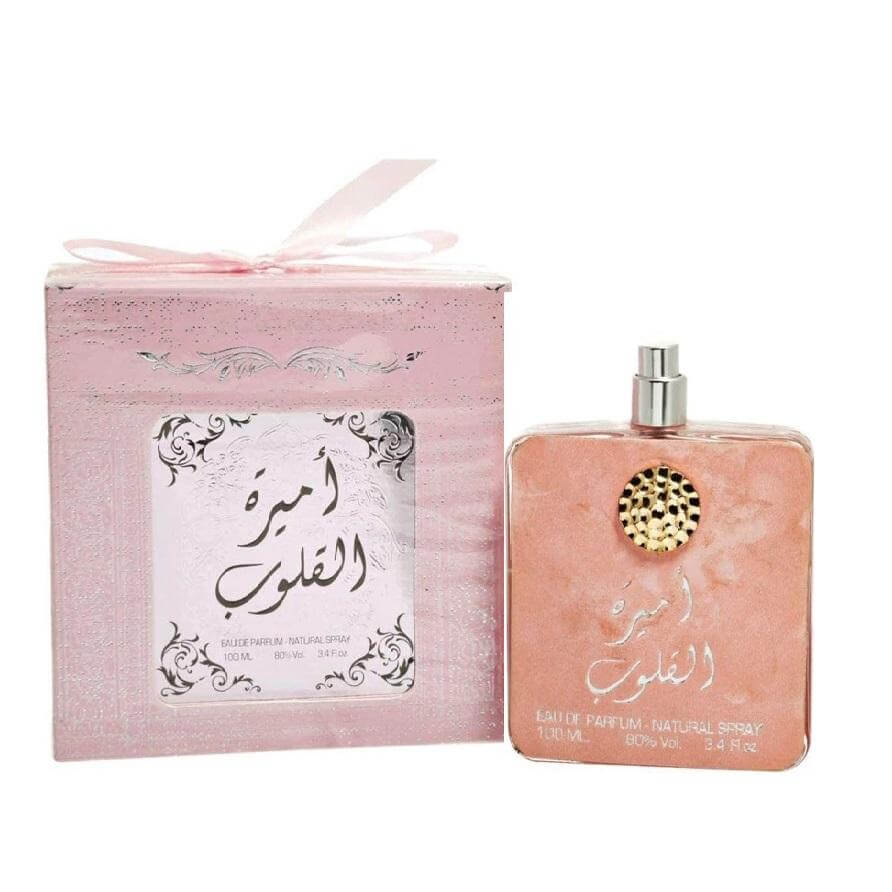 Ameerat Al Quloob 100ml Eau de Parfum by Ard Al Zaafaran bottle and box