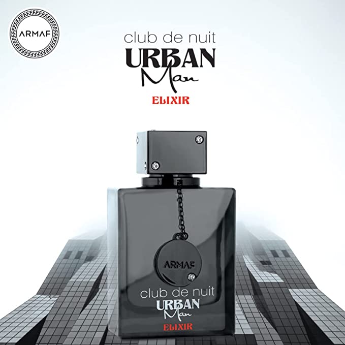 Club De Nuit Urban Elixir 105ml Eau de Parfum by Armaf perfume bottle close up