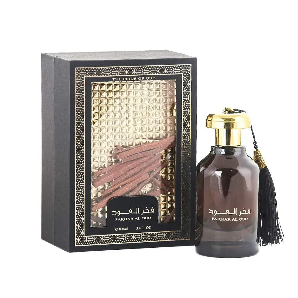 Fakhar Al Oud 100ml Eau de Parfum by Ard Al Zaafaran bottle and box