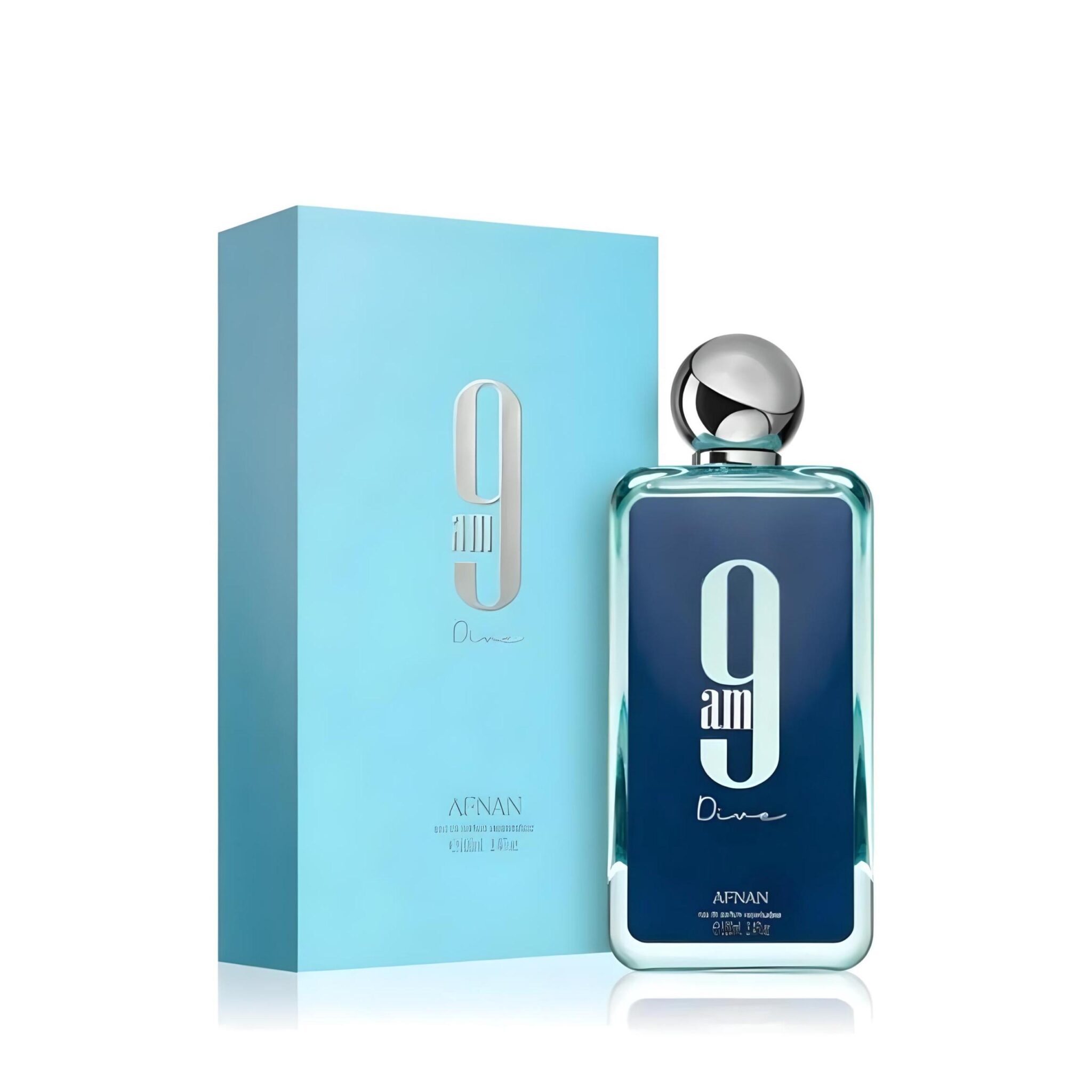 9am Dive 100ml Eau de Parfum by Afnan bottle and box
