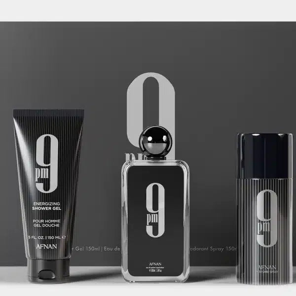 9Pm 100ml Gift Set by Afnan perfume bottle close up