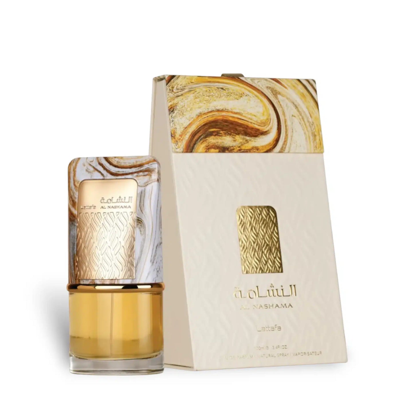 AL Nashama 100ml Eau de Parfum by Lattafa bottle and box