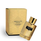 Absolute Gold 100ml Eau de Parfum by Fragrance World bottle and box
