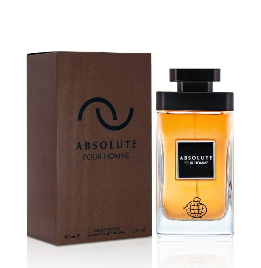 Absolute Pour Homme 100ml Eau de Parfum by Fragrance World bottle and box
