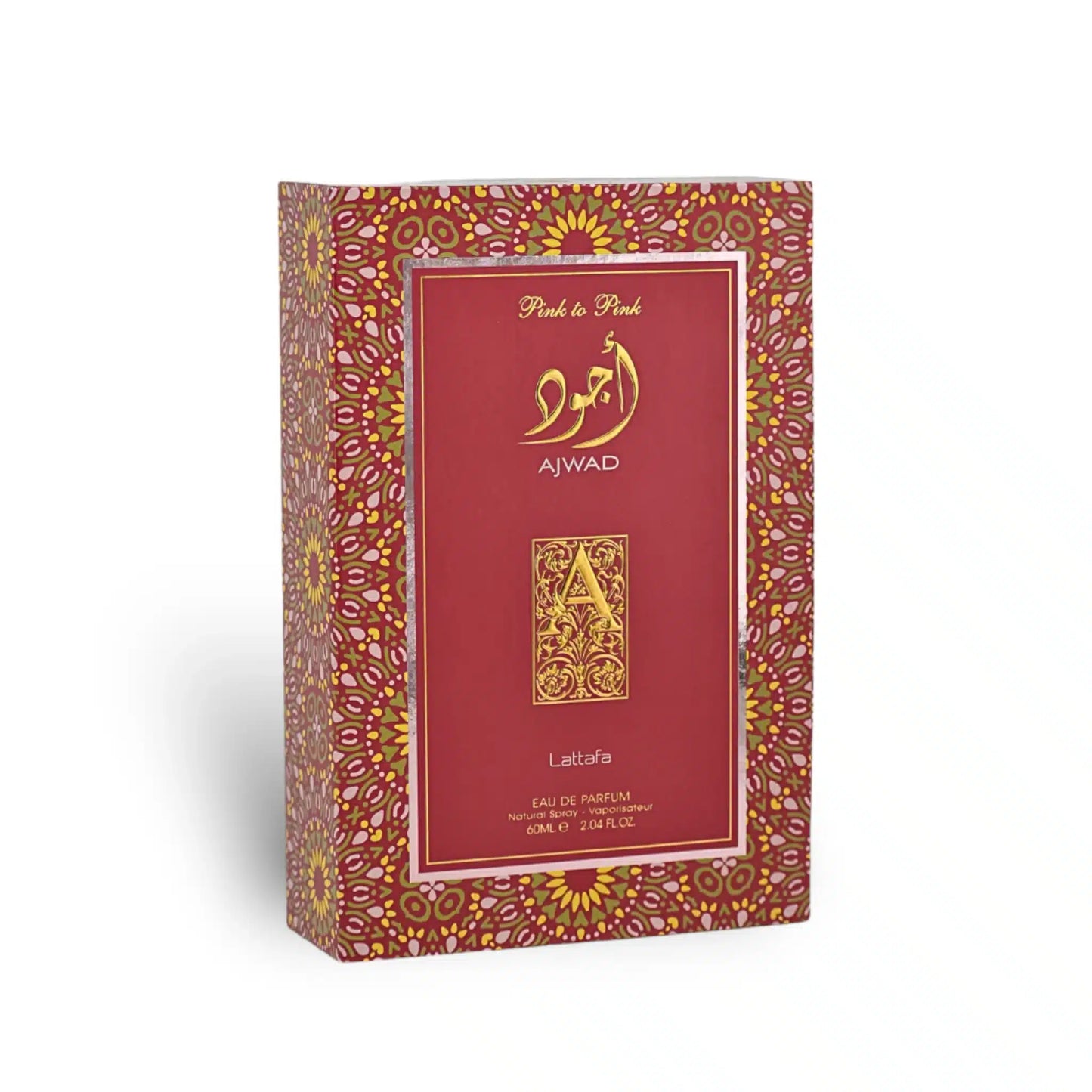 Ajwad Pink to Pink 60ml Eau de Parfum by Lattafa fragrance packaging front view