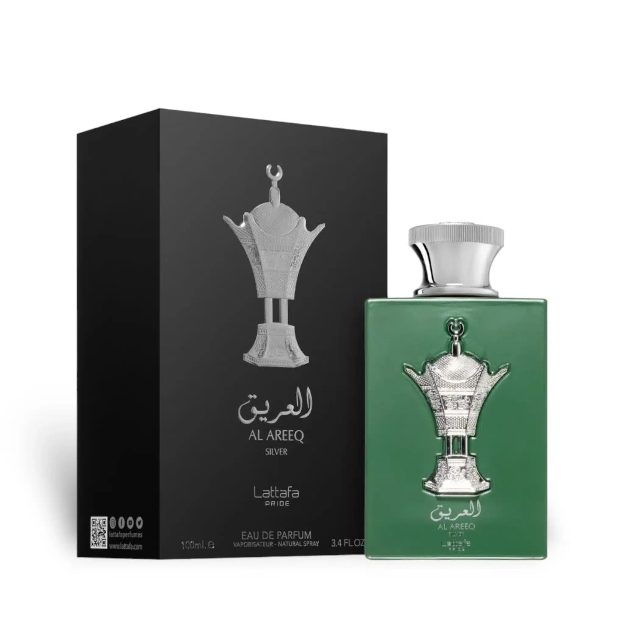 Al Areeq Silver 100ml Eau de Parfum by Lattafa Pride fragrance bottle