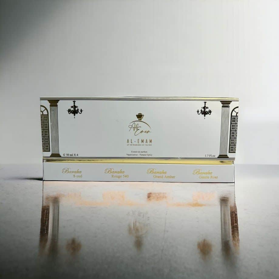 Al-Emam White 4 Piece 50ml Gift Set by Al-Emam bottle and box