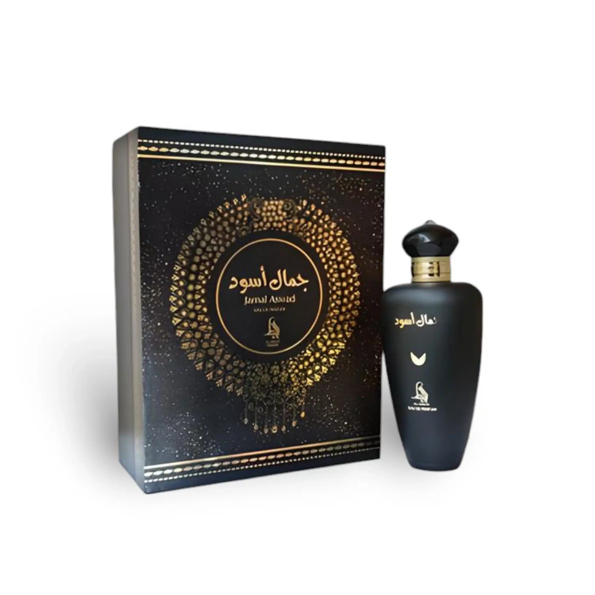 Al Jamal Aswad 100ml Eau de Parfum by Al Absar bottle and box