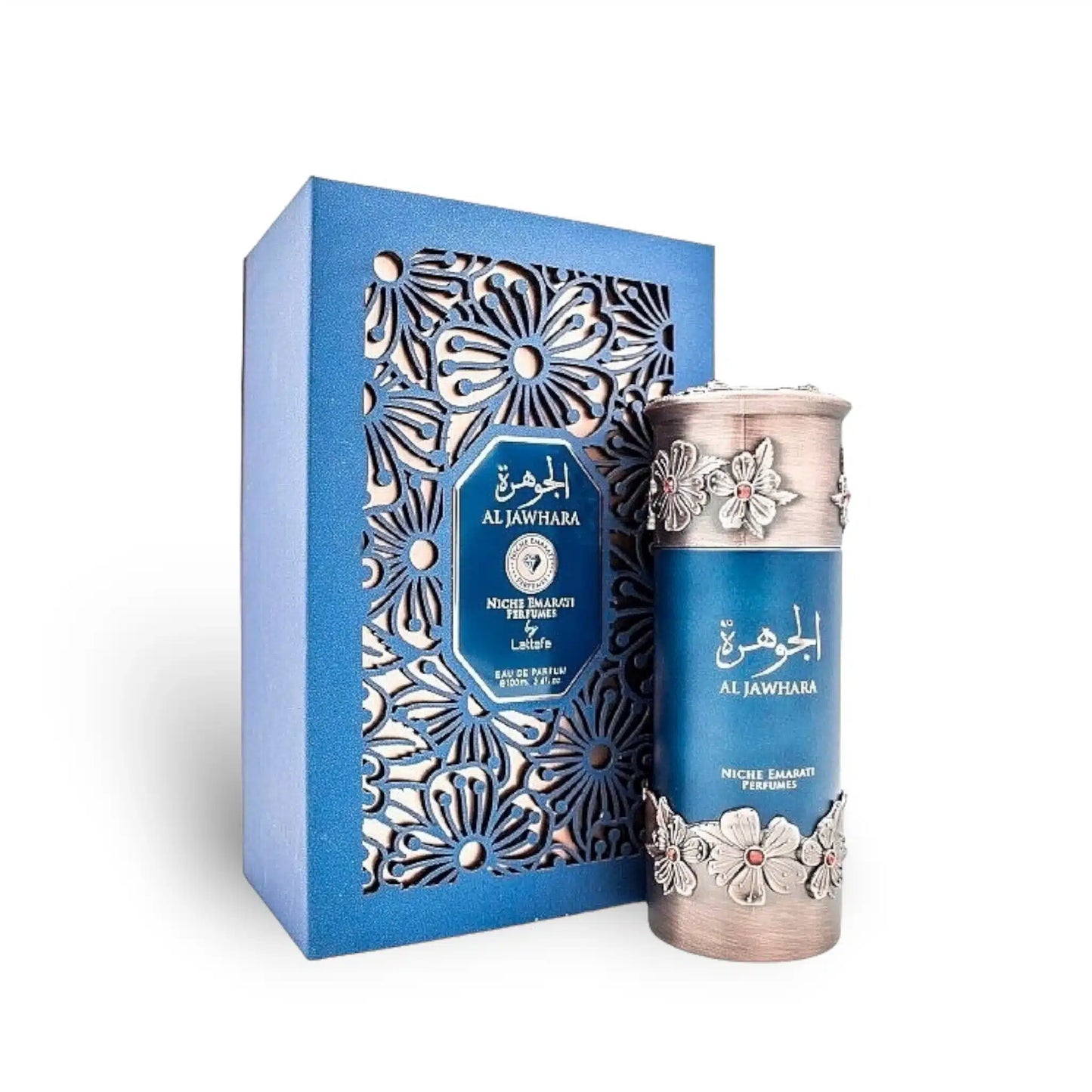 Al Jawhara 100ml Eau de Parfum by Niche Emarati perfume bottle close up
