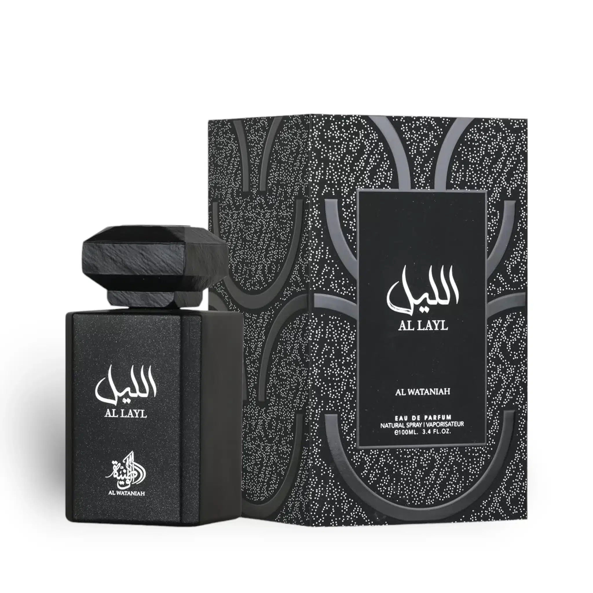 Al Layl 100ml Eau de Parfum by Al Wataniah bottle and box