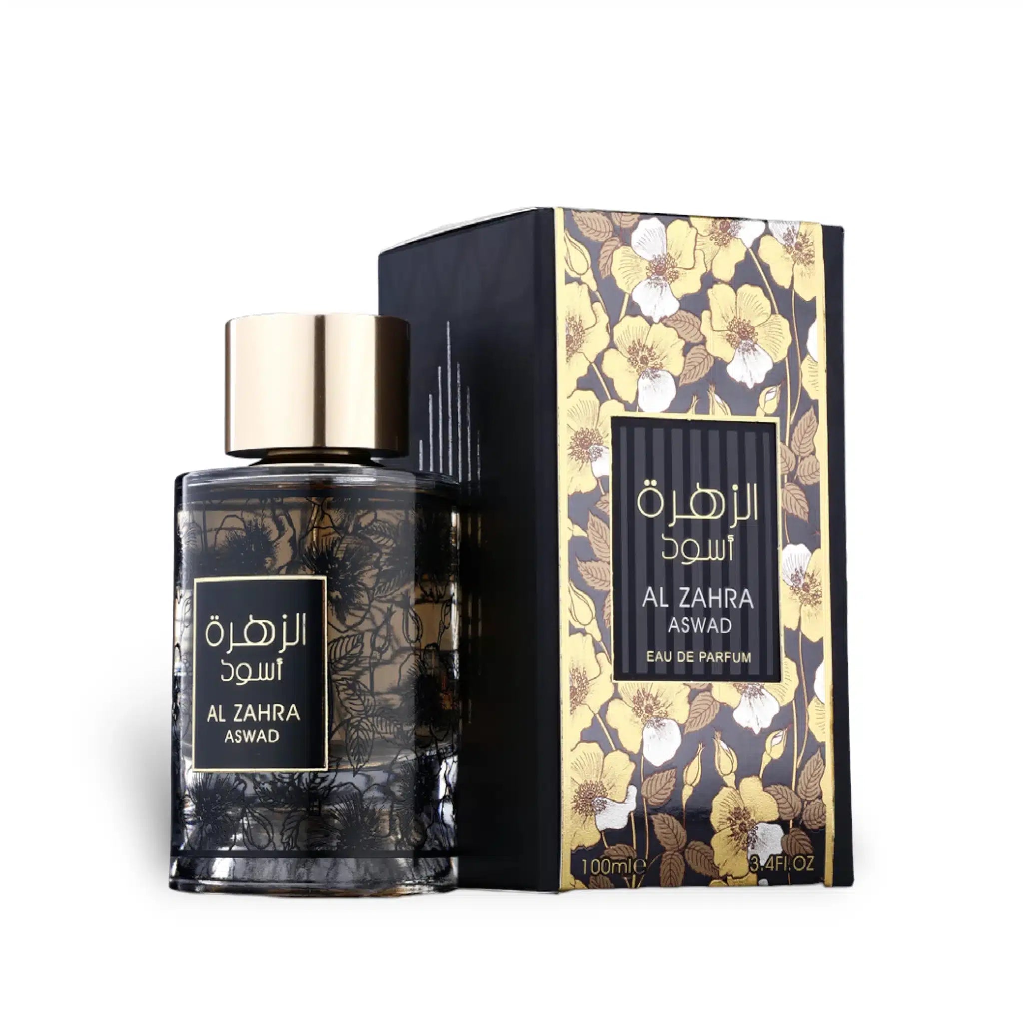 Al Zahra Aswad 100ml Eau de Parfum by Athoor Al Alam bottle and box