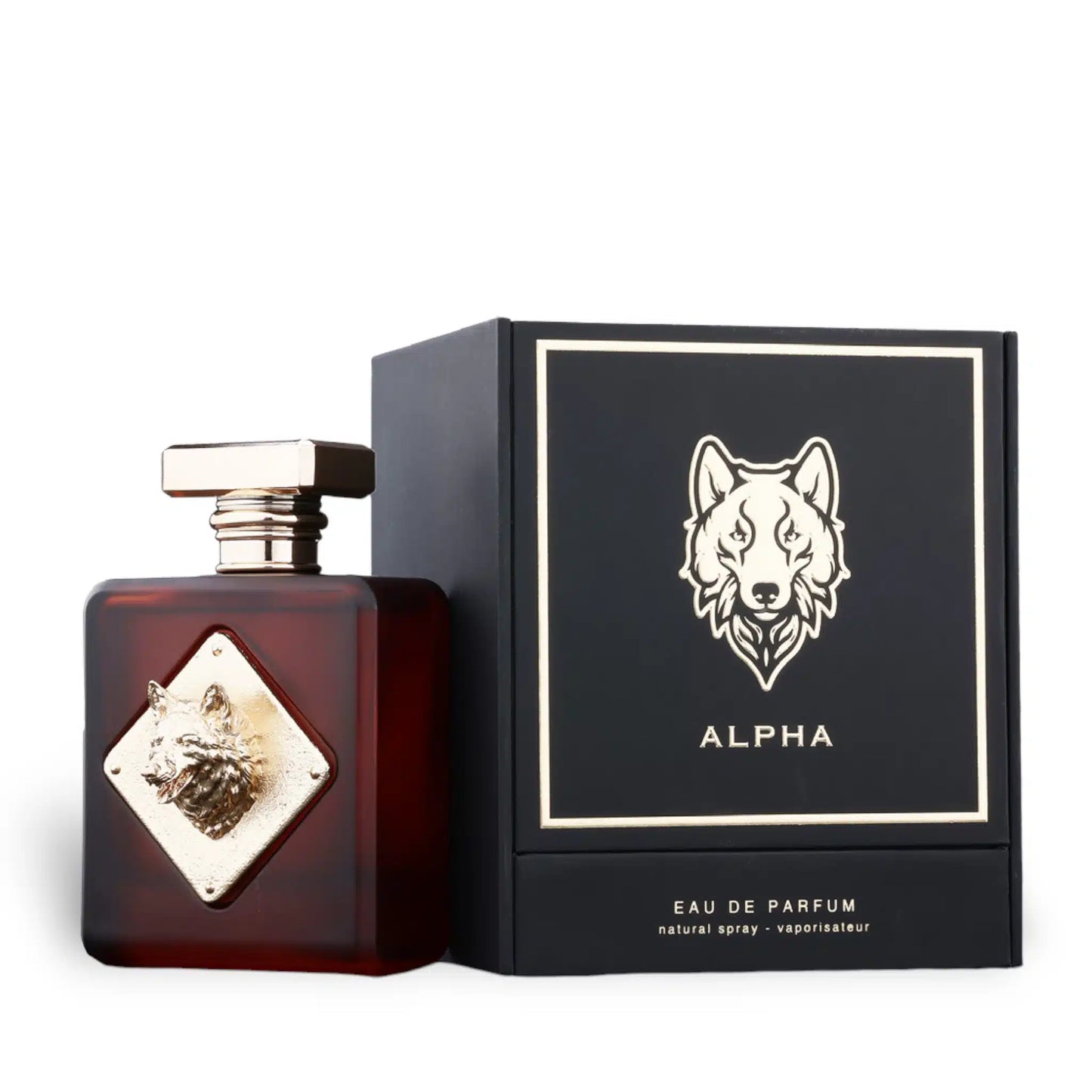 Alpha 100ml Eau de Parfum by Fragrance World bottle and box