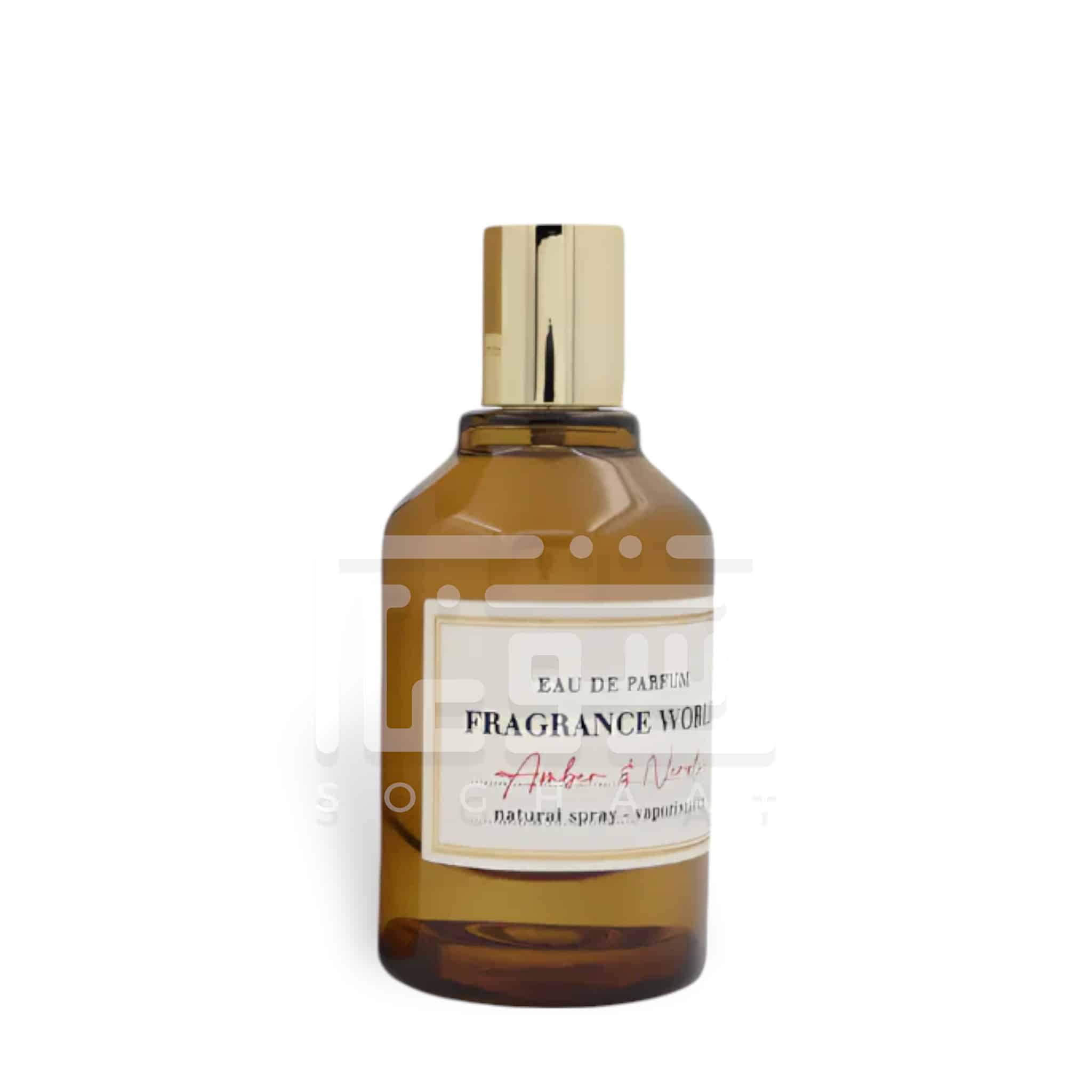 Amber & Neroli 100ml Eau de Parfum by Fragrance World perfume bottle close up
