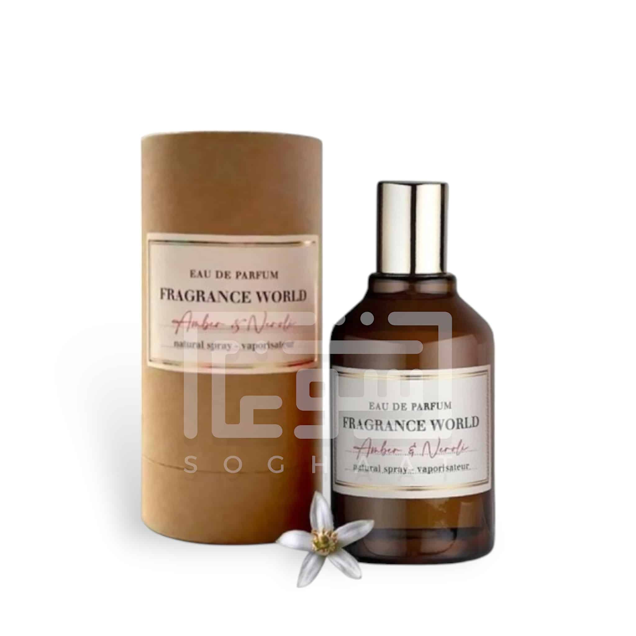 Amber & Neroli 100ml Eau de Parfum by Fragrance World bottle and box