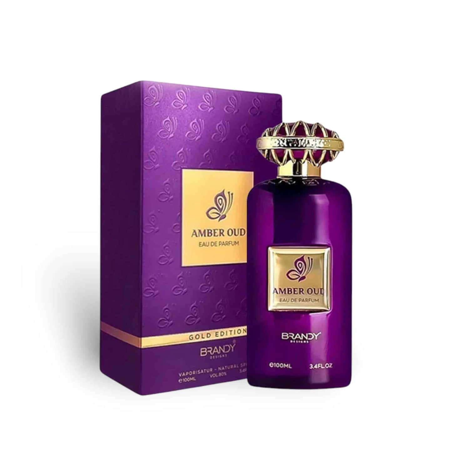 Amber Oud 100ml Eau de Parfum by Brandy Designs fragrance packaging front view
