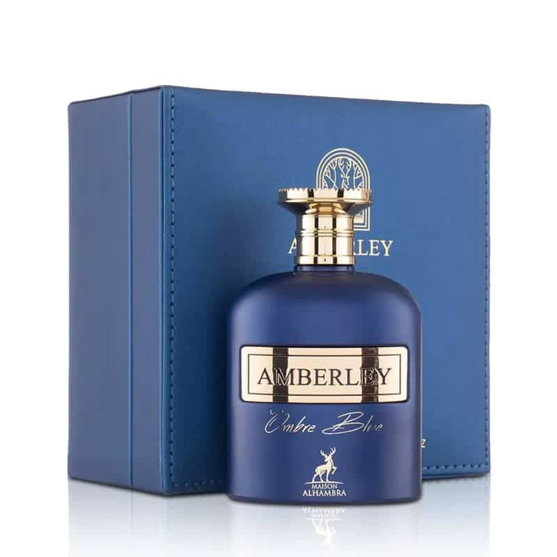 Amberley Ombre Blue 100ml Eau de Parfum by Maison Alhambra bottle and box
