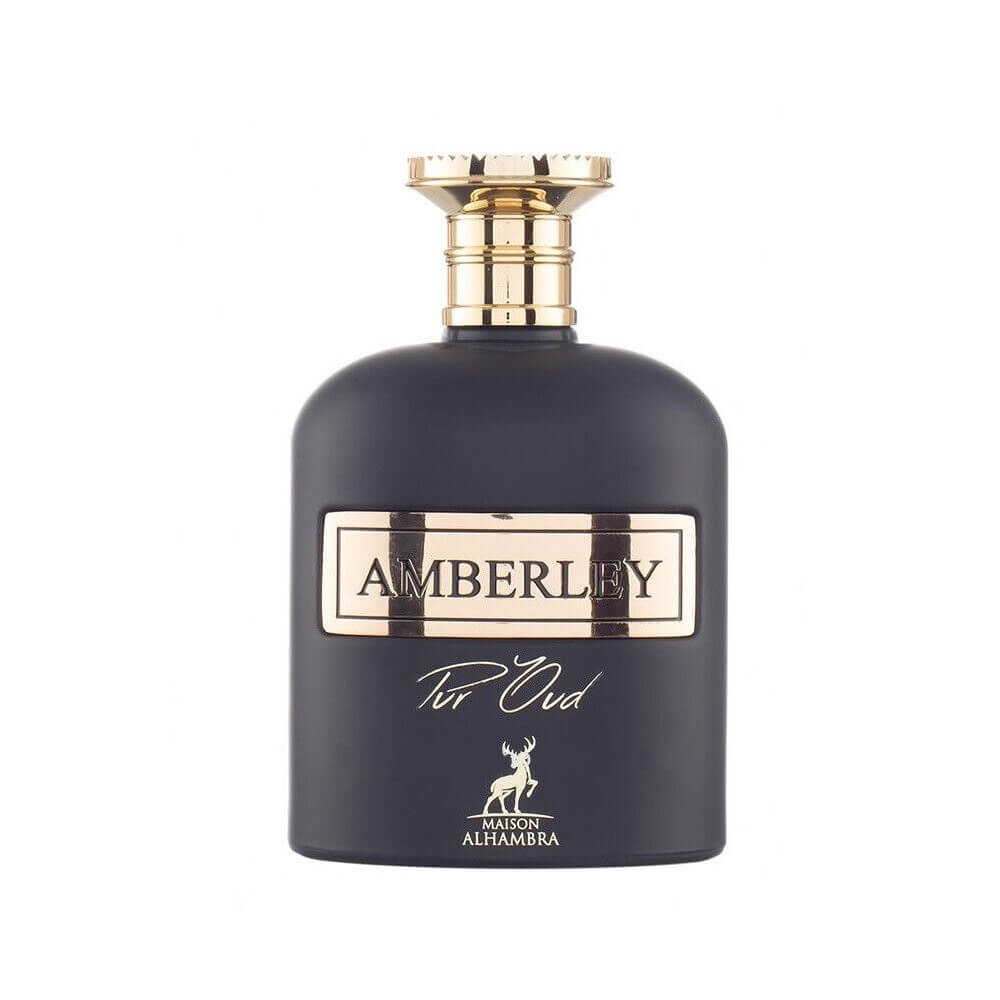 Amberley Pur Oud 100ml Eau de Parfum by Maison Alhambra perfume bottle close up