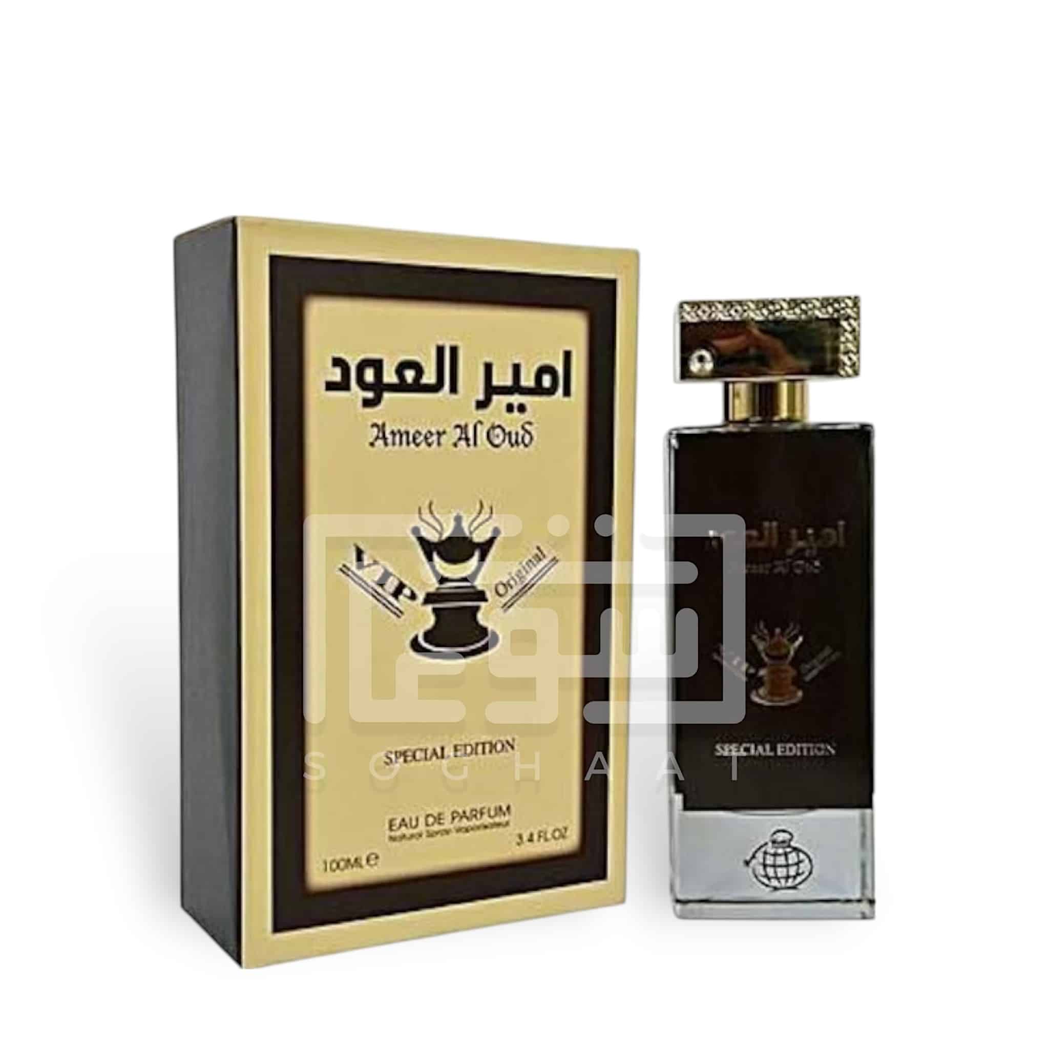 Ameer Al Oud VIP Special Edition 80ml Eau de Parfum by Fragrance World bottle and box