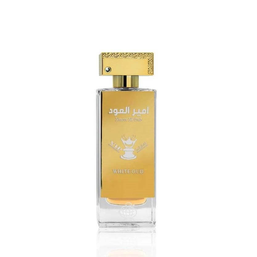 Ameer Al Oud White Oud 100ml Eau de Parfum by Fragrance World fragrance packaging front view