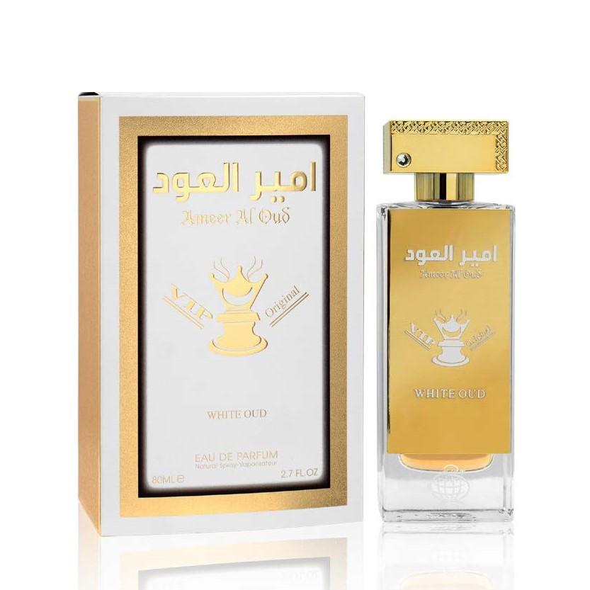 Ameer Al Oud White Oud 100ml Eau de Parfum by Fragrance World bottle and box