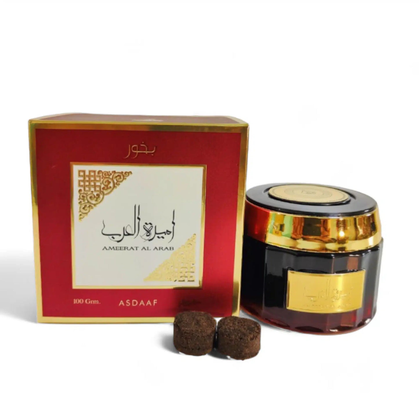Ameerat Al Arab 100g Bukhoor Incense by Asdaaf bakhoor incense packaging