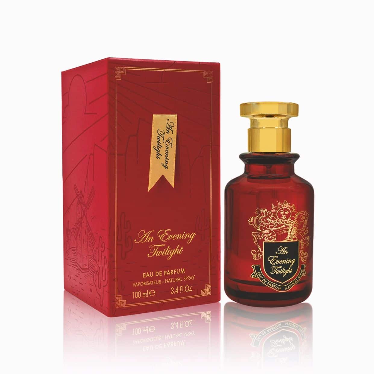 An Evening Twilight 100ml Eau de Parfum by Fragrance World bottle and box