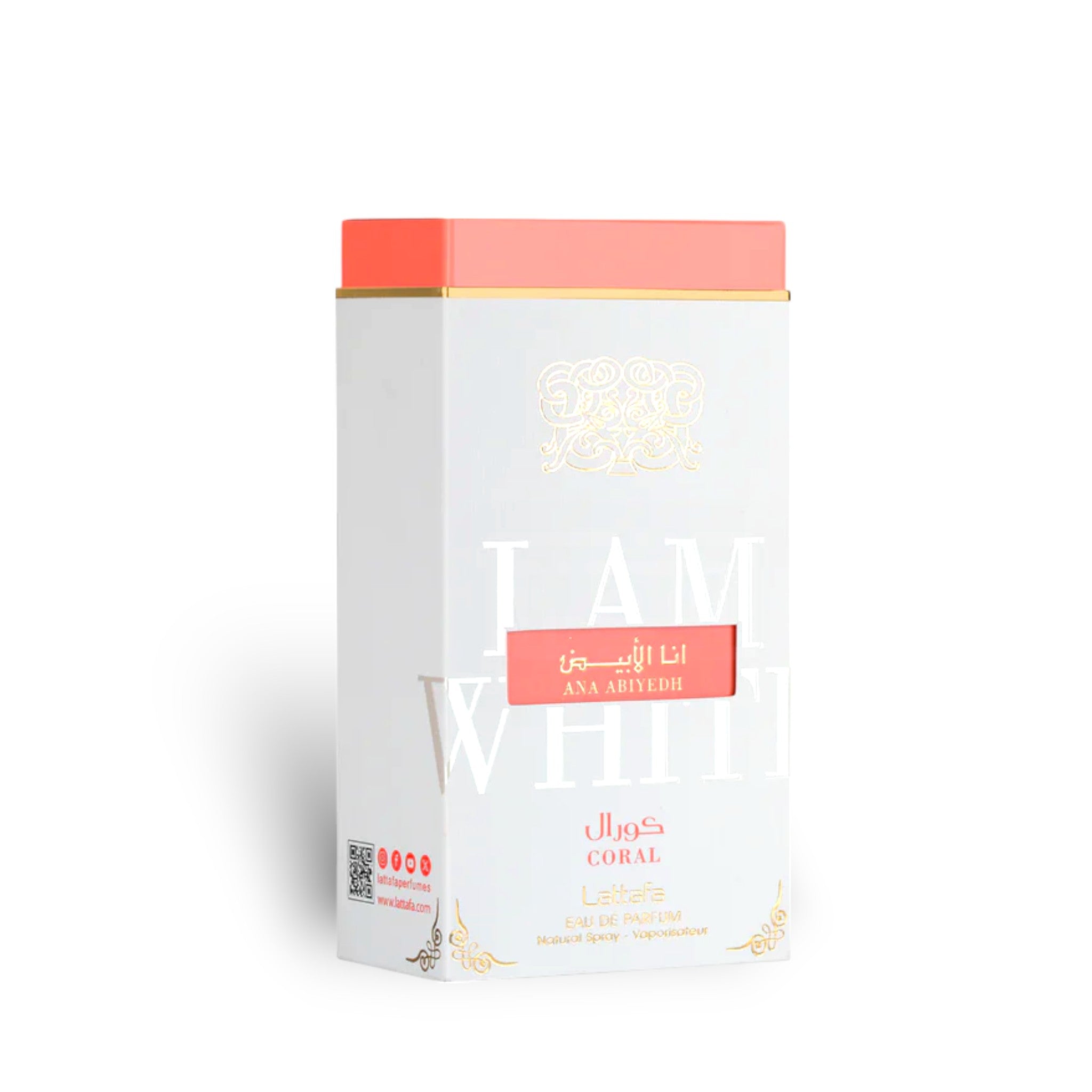 Ana Abiyedh Coral (I am White) 60ml Eau de Parfum by Lattafa perfume bottle close up