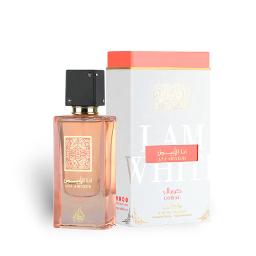 Ana Abiyedh Coral (I am White) 60ml Eau de Parfum by Lattafa bottle and box