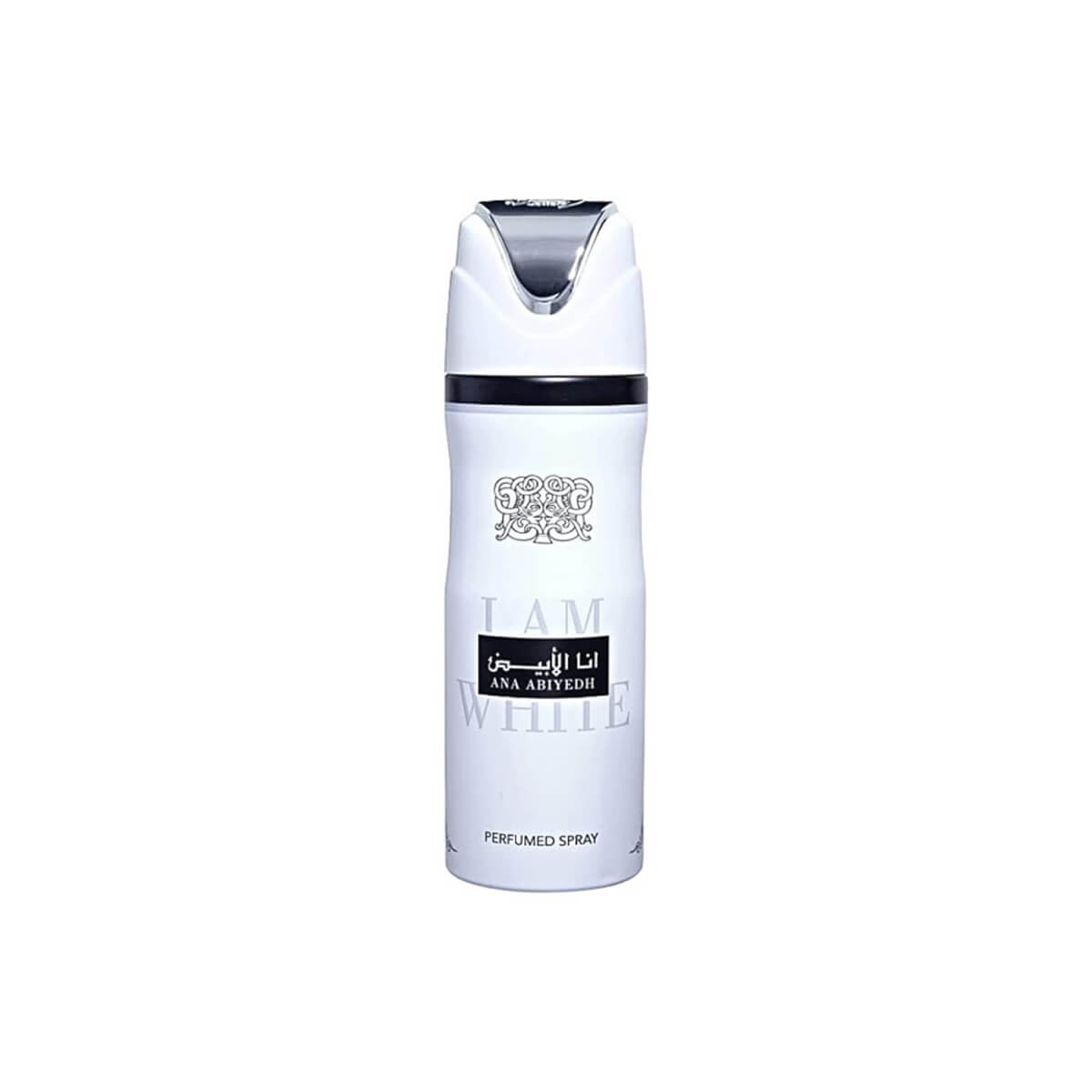 Ana Abiyedh (I am White) Perfumed 200ml Body Spray by Lattafa body spray can and packaging
