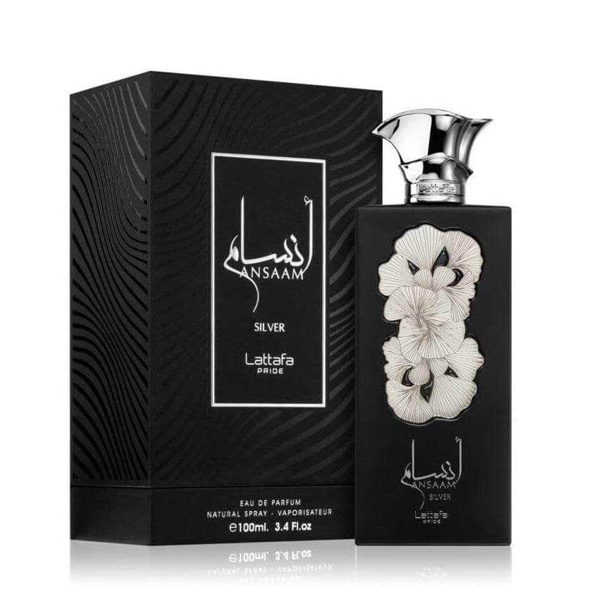 Ansaam Silver 100ml Eau de Parfum by Lattafa Pride fragrance bottle