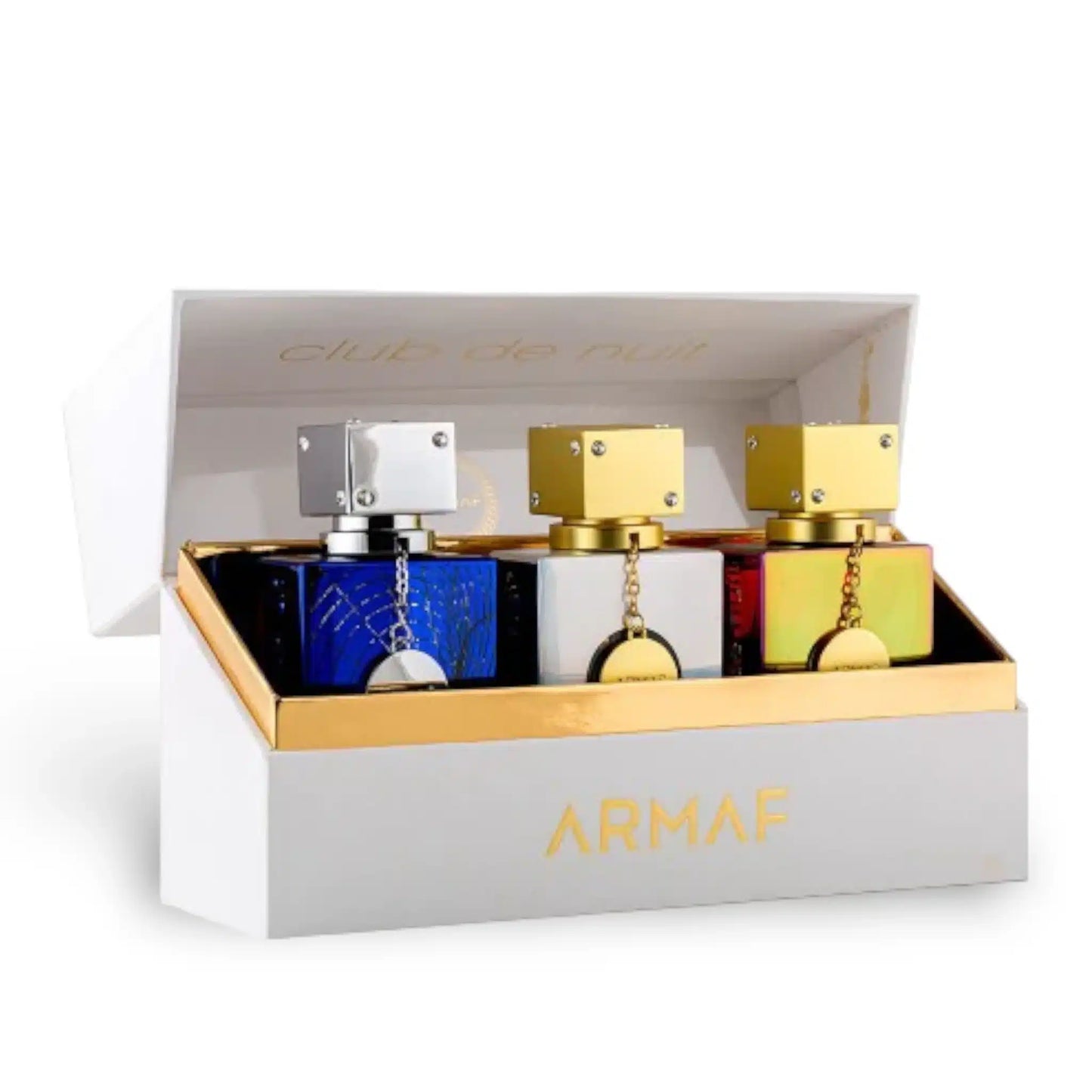Armaf Club De Nuit 3 Piece (Untold, Iconic, Imperiale) Gift Set by Armaf bottle and box