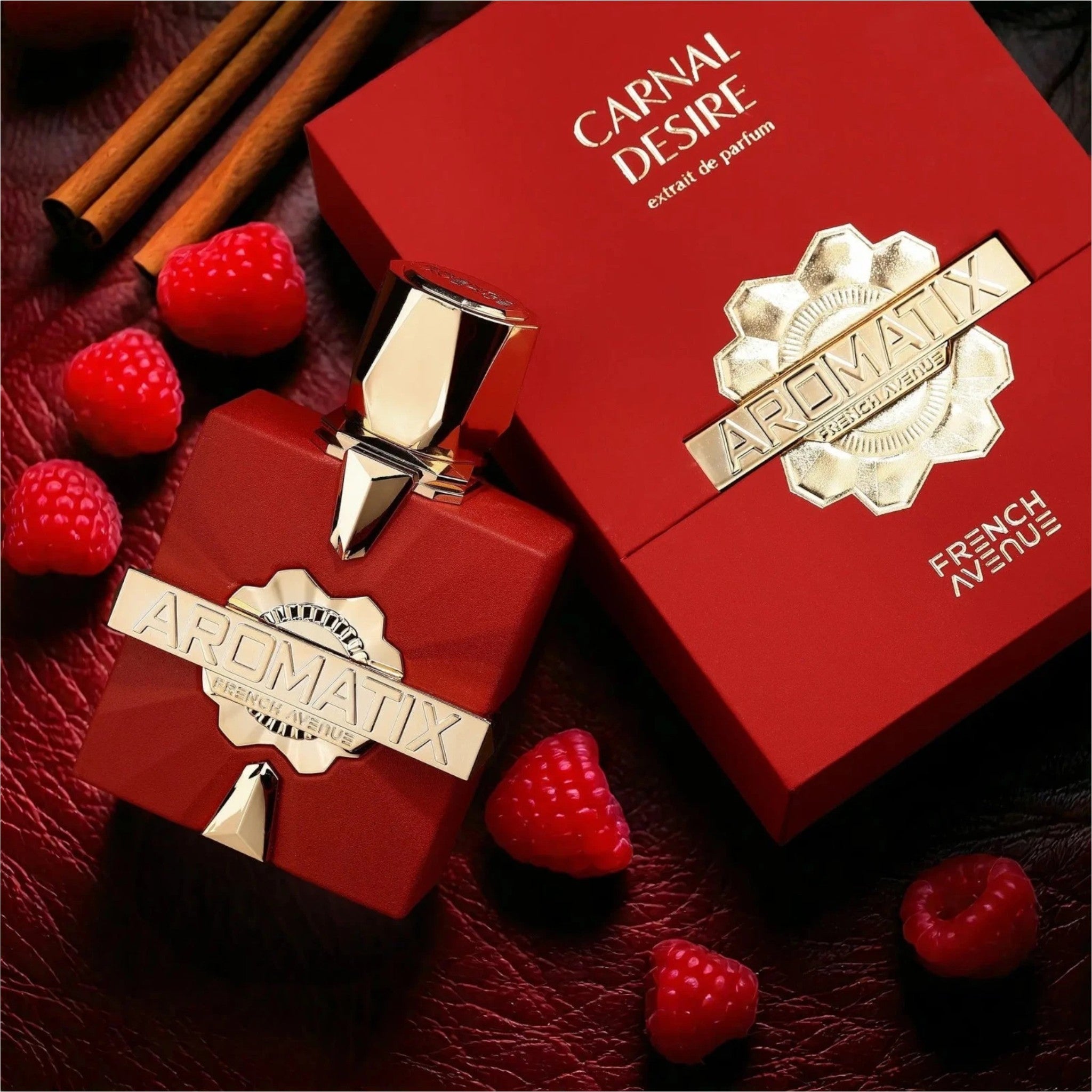 Aromatix Carnal Desire 100ml Extrait de Parfum by French Avenue perfume bottle close up