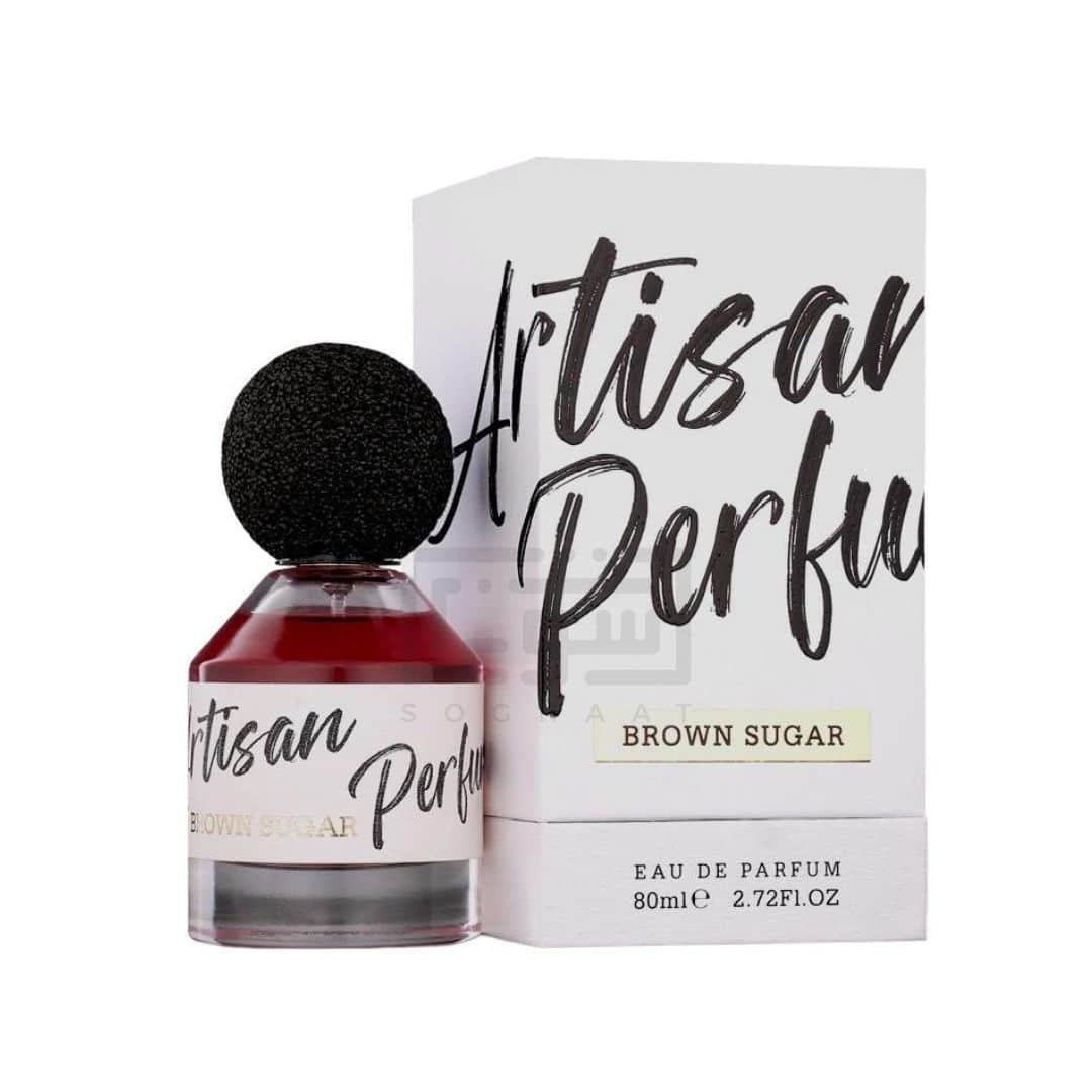 Artisan Brown Sugar 80ml Eau de Parfum by Fragrance World bottle and box