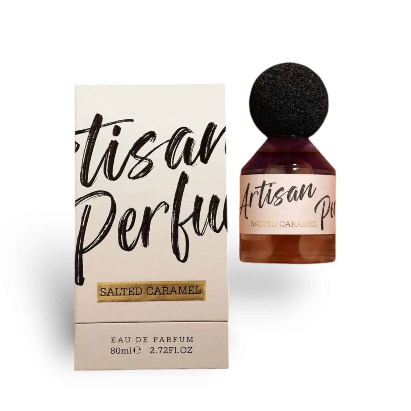 Artisan Salted Caramel 80ml Eau de Parfum by Fragrance World bottle and box