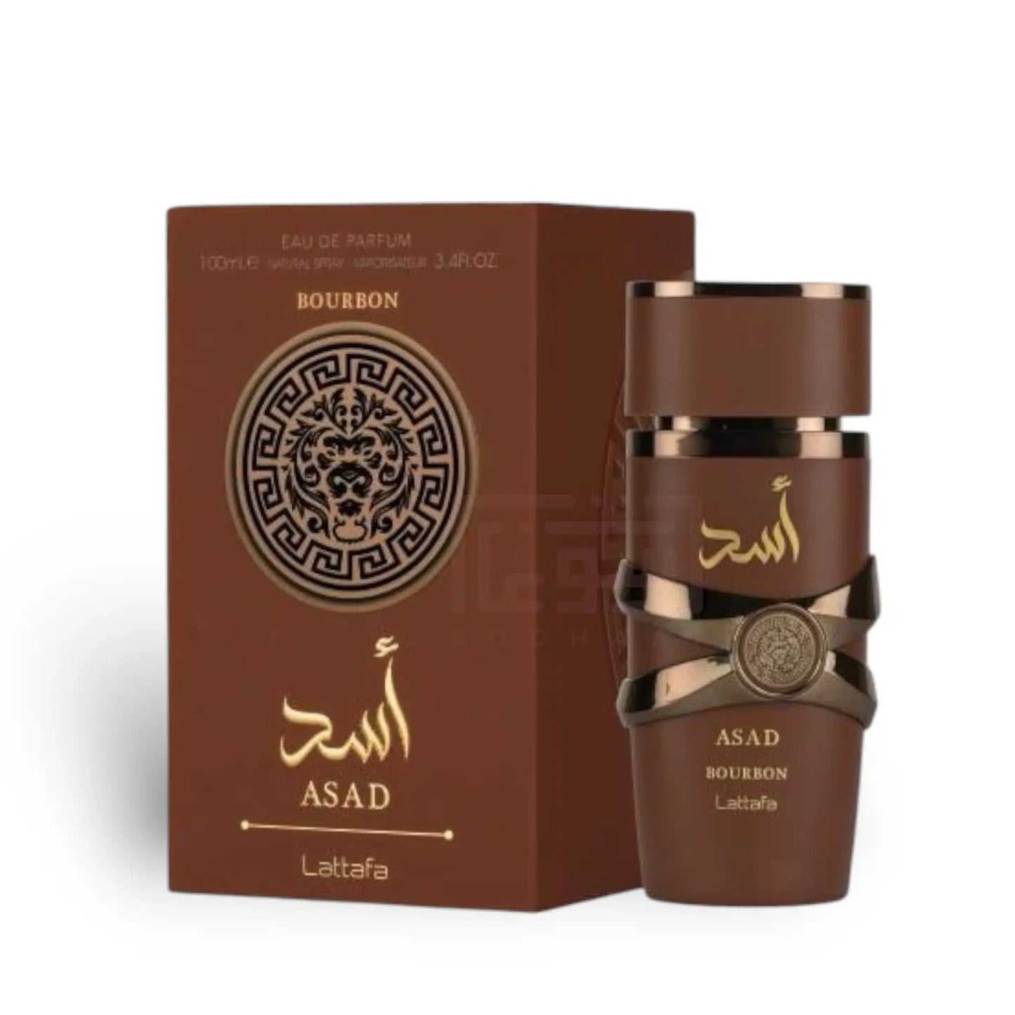 Asad Bourbon 100ml Eau de Parfum by Lattafa bottle and box