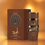 Asad Bourbon 100ml Eau de Parfum by Lattafa perfume bottle close up