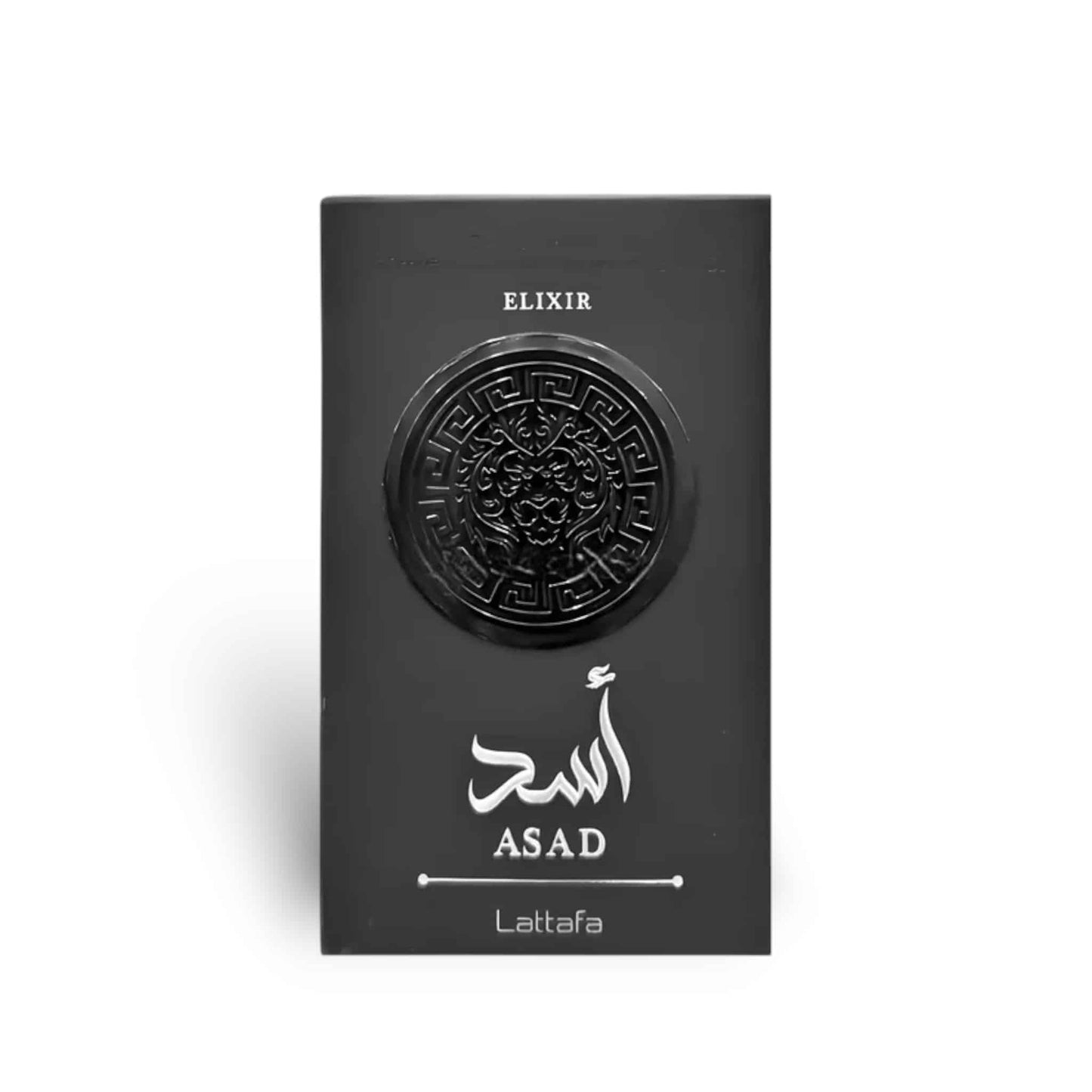 Asad Elixir 100ml Eau de Parfum by Lattafa perfume bottle close up