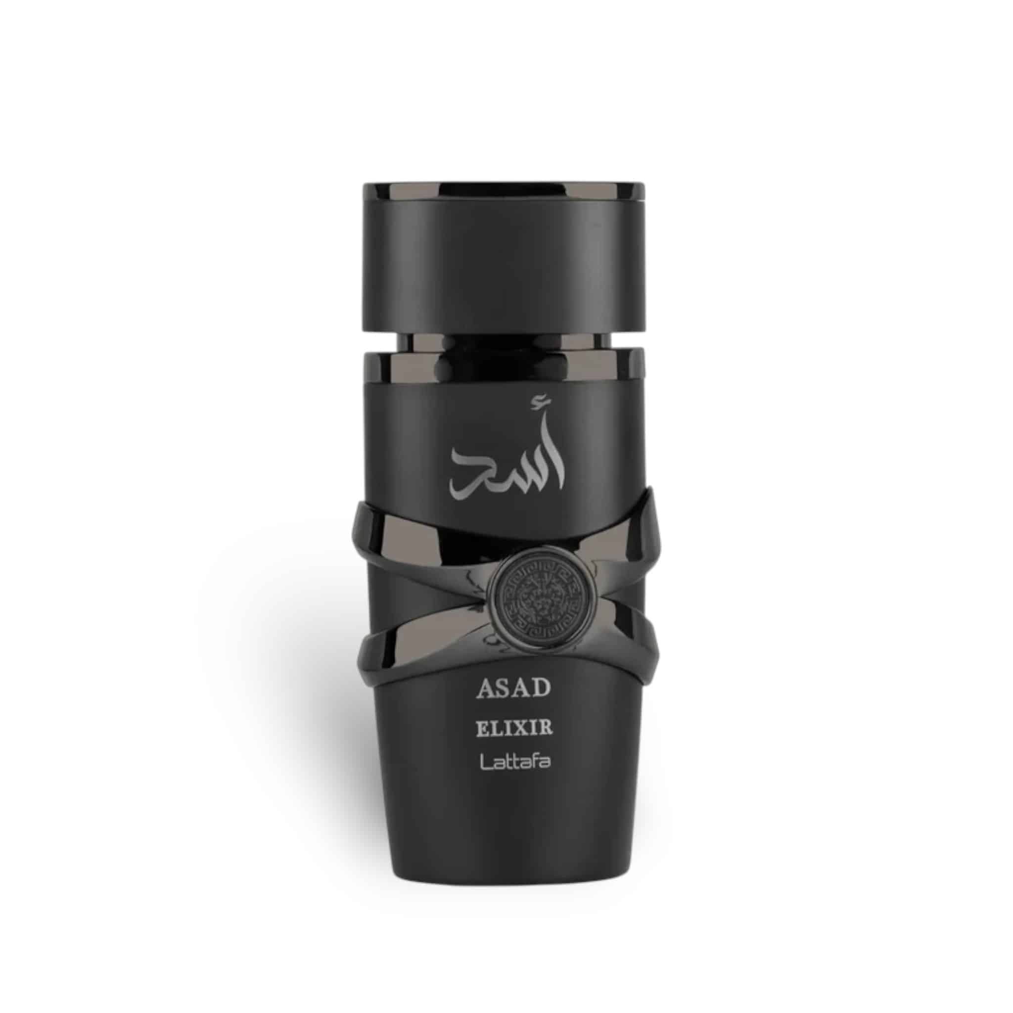 Asad Elixir 100ml Eau de Parfum by Lattafa fragrance packaging front view