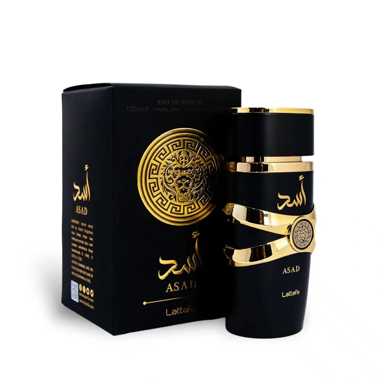 Asad 100ml Eau de Parfum by Lattafa bottle and box